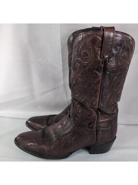 Dan Post Cowboy Boots Men's 11.5 Embossed Brown 26636R Ostrich Leather Western